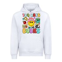 White 100 days in the books Urban Hoodie - MaliasSmallBusiness