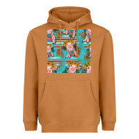 Meerkat turquoise baby pig seamless pattern Heavyweight Hoodie - HRA Design Shop