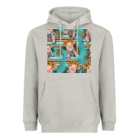 Moon Dust turquoise baby pig seamless pattern Heavyweight Hoodie - HRA Design Shop