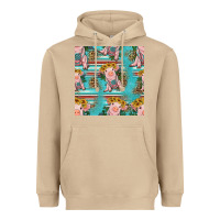 Mushroom turquoise baby pig seamless pattern Heavyweight Hoodie - HRA Design Shop