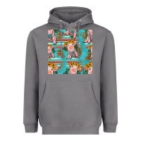 Storm turquoise baby pig seamless pattern Heavyweight Hoodie - HRA Design Shop
