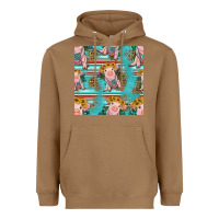 Toasted Coconut turquoise baby pig seamless pattern Heavyweight Hoodie - HRA Design Shop