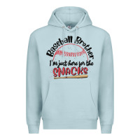 Blue Mist baseball brother i'm just here for the snacks Premium Hoodie - MaliasSmallBusiness