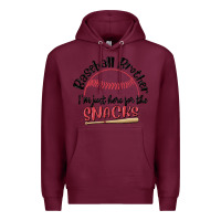 Burgundy baseball brother i'm just here for the snacks Premium Hoodie - MaliasSmallBusiness