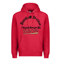 Cardinal baseball brother i'm just here for the snacks Premium Hoodie - MaliasSmallBusiness