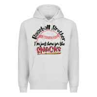 Dove Grey baseball brother i'm just here for the snacks Premium Hoodie - MaliasSmallBusiness