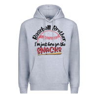 Heather Grey baseball brother i'm just here for the snacks Premium Hoodie - MaliasSmallBusiness