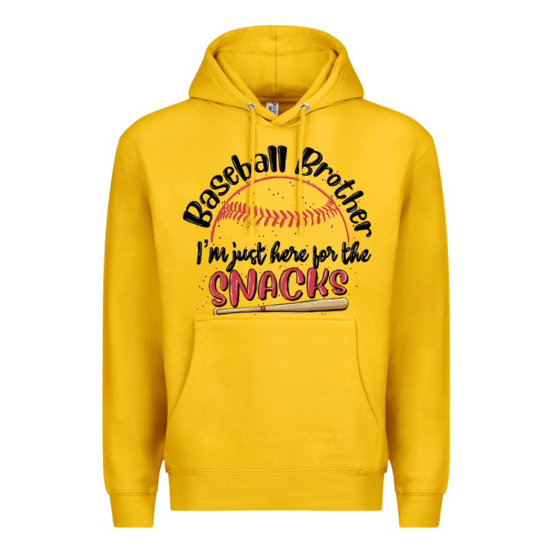 Baseball Brother I'm Just Here For The Snacks Premium Hoodie by MaliasSmallBusiness | Teevron
