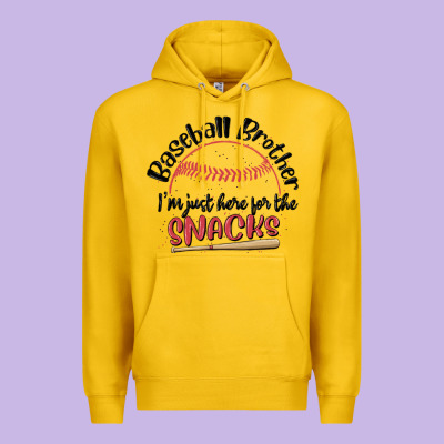 Baseball Brother I'm Just Here For The Snacks Premium Hoodie Designed By Maliassmallbusiness