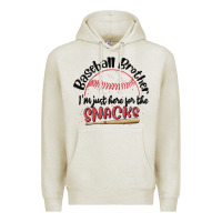 Oatmeal Heather baseball brother i'm just here for the snacks Premium Hoodie - MaliasSmallBusiness