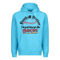 Ocean Blue baseball brother i'm just here for the snacks Premium Hoodie - MaliasSmallBusiness
