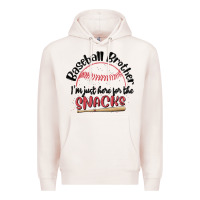 Pale Pink baseball brother i'm just here for the snacks Premium Hoodie - MaliasSmallBusiness