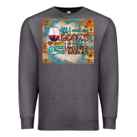 Charcoal Heather all i need are books and wine Premium Sweatshirt - JahusDesignShop