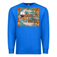 True Royal all i need are books and wine Premium Sweatshirt - JahusDesignShop