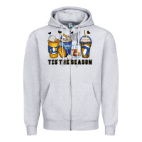 Tis' The Season Volleyball Coffee Cups Zipper Hoodie | Teevron