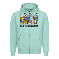 Seafoam tis' the season volleyball coffee cups Zipper Hoodie - Zillion Design Studio