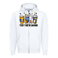 White tis' the season volleyball coffee cups Zipper Hoodie - Zillion Design Studio