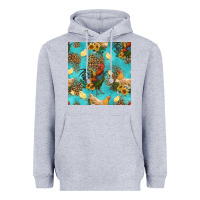 Heather Grey poultry animals seamless pattern Heavyweight Hoodie - HRA Design Shop