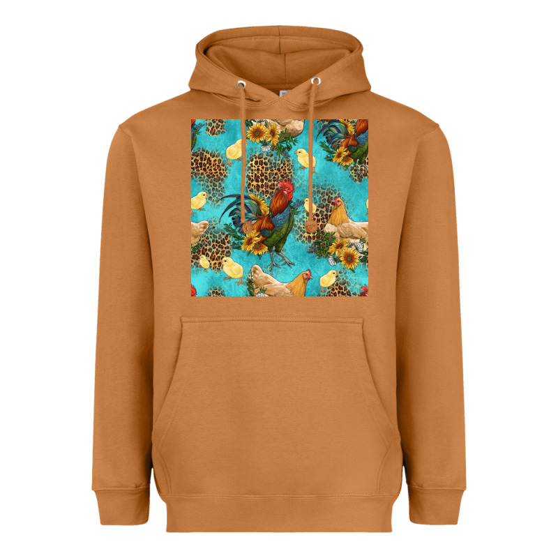 Poultry Animals Seamless Pattern Heavyweight Hoodie by HRA Design Shop | Teevron