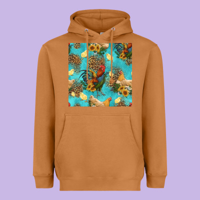 Poultry Animals Seamless Pattern Heavyweight Hoodie Designed By Hra Design Shop