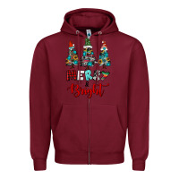 Burgundy western trees merry and bright christmas Zipper Hoodie - RanaPortraitStore