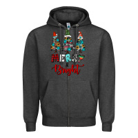 Charcoal Heather western trees merry and bright christmas Zipper Hoodie - RanaPortraitStore