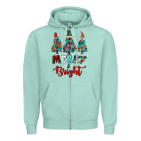 Seafoam western trees merry and bright christmas Zipper Hoodie - RanaPortraitStore