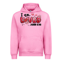 Fuchsia Pink i am loved john 3 16 Urban Hoodie - MaliasSmallBusiness