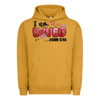 Pigment Peanut Butter i am loved john 3 16 Urban Hoodie - MaliasSmallBusiness