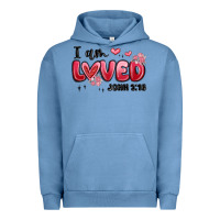 Pigment Pebble Blue i am loved john 3 16 Urban Hoodie - MaliasSmallBusiness