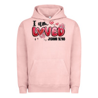 Pigment Salmon i am loved john 3 16 Urban Hoodie - MaliasSmallBusiness