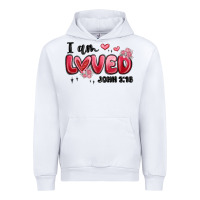 White i am loved john 3 16 Urban Hoodie - MaliasSmallBusiness