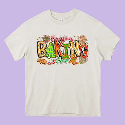 Christmas Baking Crew Heavy Core Tee Designed By Cowhidedigitalart