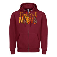 Burgundy thankful mama Zipper Hoodie - texasbilliewilder