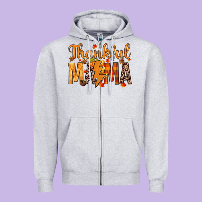 Thankful Mama Zipper Hoodie Designed By Texasbilliewilder