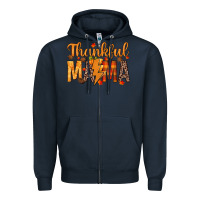 Navy thankful mama Zipper Hoodie - texasbilliewilder