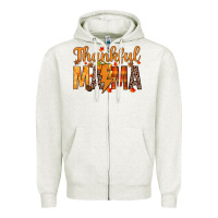 Oatmeal Heather thankful mama Zipper Hoodie - texasbilliewilder
