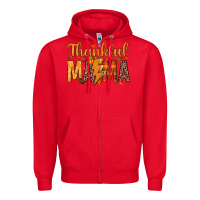 Red thankful mama Zipper Hoodie - texasbilliewilder