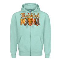 Seafoam thankful mama Zipper Hoodie - texasbilliewilder