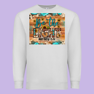 Be The Light Matthew 5 14 Premium Sweatshirt Designed By Jahusdesignshop