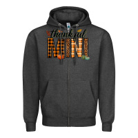 Charcoal Heather thankful mini Zipper Hoodie - texasbilliewilder