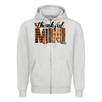 Dove Grey thankful mini Zipper Hoodie - texasbilliewilder