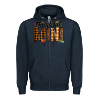 Navy thankful mini Zipper Hoodie - texasbilliewilder