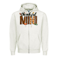 Oatmeal Heather thankful mini Zipper Hoodie - texasbilliewilder