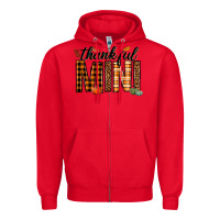 Red thankful mini Zipper Hoodie - texasbilliewilder