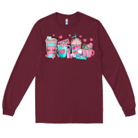 Burgundy lash hustler coffee cups Long Sleeve Tee - texasbilliewilder