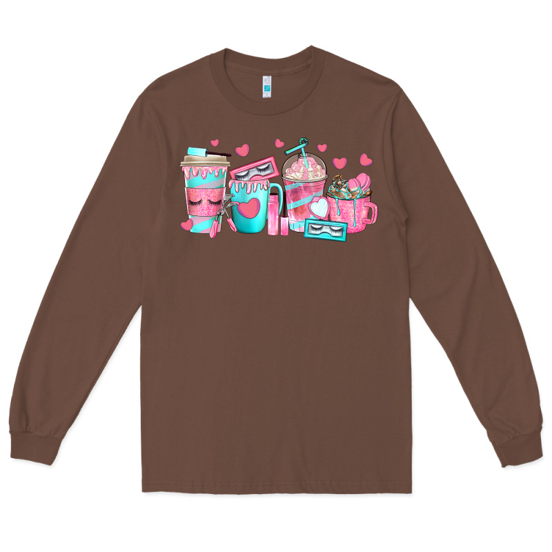 Lash Hustler Coffee Cups Long Sleeve Tee by texasbilliewilder | Teevron