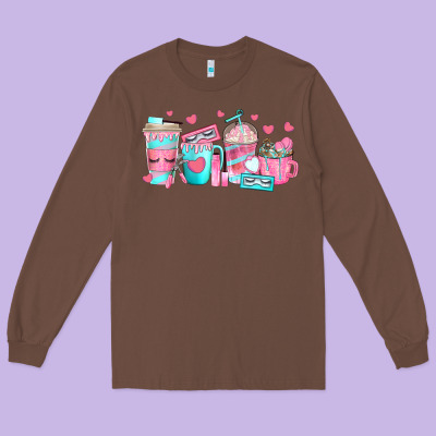 Long Sleeve Tee lash hustler coffee cups
