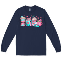 Navy lash hustler coffee cups Long Sleeve Tee - texasbilliewilder