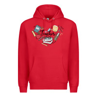 Red teacher Premium Hoodie - MaliasSmallBusiness